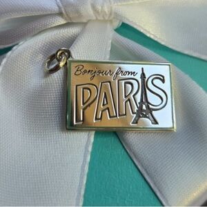 Tiffany & Co. New, Authentic. Sterling Silver Paris Postcard Charm.